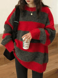 Oversized Stripe Pullover Sweater-Outfit