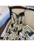 Women Summer Sexy Backless V-Neck Floral Print Suspender Dresses Vestido 2023 Spring French Vintage Party Dresses Female