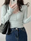 Lace Trim Knit Long Sleeve Crop Top-Outfit