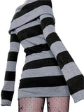 long-sleeved knitted mini dress with