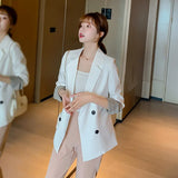 Spring And Summer New Korean Solid Color Small Suit Jacket Women's Casual Loose Coat Temperament Small Fragrant Style Suit Trend-Outfit