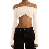 Fongt Spring And Summer Explosion Women's First-Word Collar Perspective Wrapped Bra Short