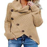 Turtleneck Loose Solid Color Women's Sweater Long Sleeve