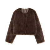 Fongt Women's Clothing 2025 Autumn And Winter Multi-Colored Artificial Fur Short Jacket Jacket Women E48063