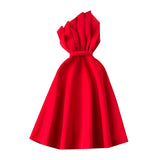 Fongt Party Dress Dress Women's Summer French Collared Shoulder Bubble Sleeve High Waist Fork Banquet Dress
