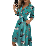 Sleeve V-Neck Casual Loose Holiday Midi