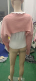 Fongt P Sexy Solid Color Ultra Short Long-Sleeved Sweater Coat-Outfit