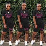 Letter Print Short Sleeves Tshirt Tops + Pants Casual Two Piece Set Summer Women Tracksuits Sport 2pcs Outfits
