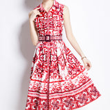 Fongt Court-Styled Dress Women's Summer Sleeveless Waist Thin Design Small Light Luxury Temperament Long Dress