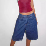 Loose Without Elastic Retro Jeans In The Pants Of Women's Five Split Pants-Outfit