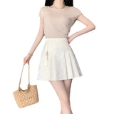 Fongt Chinese A-Dress Skirt Women's Early Autumn Black Short Skirt New Bag Hip Skirt High Waist Thin 100-Fold Skirt Package Post