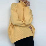 Women's Turtleneck Sweater Oversize Solid Long Batwing Sleeve Female Pullover Jumper 2021 Autumn Winer Ladies