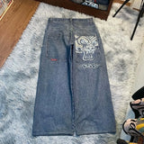 Printed Baggy Jeans For Men's 2K Casual Wide-Legged Jeans-Outfit