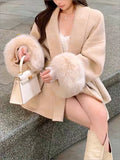 solid color faux fur coat with