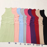 Fongt Sexual Hanging Neck Vest Dress Women's Summer New Temperament To Close The Waist Short Dress Pure Color Korean Version Of The Ass Skirt