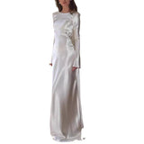 Fongt Women's Sexy Dress Dress Dress Bare Back Solid Round Dress Fishtail 8086