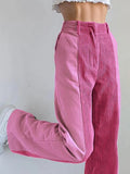 High Waist Y2K Corduroy Loose Pants-Outfit