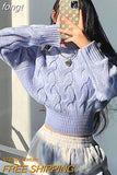 Women's Sweater Long Sleeve Top Pullover Slim O Neck Jumper 2023 Autumn Winter Clothes Streetwear Blue Female