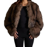 Fongt 2025 Women's Fur Temperament Elegant Warm Artificial Fur Brown Casual Coat Real Shot