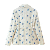 Fongt Women's Dress 2025 Explosion Fashion Two-Color Printed Collar With Blazer