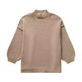 Fongt Women's ZA Street Fashion Multi-Colored Half-Neck Knitwear Jacket