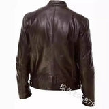 Fongt Business Gentleman Warm Zipper Open Shirt Pocket Decoration PU Leather Jacket Collar Collar Zipper Leather