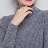 Turtleneck Slim Sweater Women Pullovers 2021 Autumn Thick Long Sleeve Basic All-match Tops Ladies Fashion Office