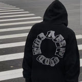 Gothic letters hot drilling hoodie new street fashion brand