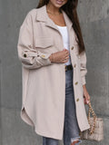 # Autumn And Winter New Pull Sleeve Button Decoration In The Long Shirt Coat-Outfit