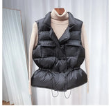 Down Vest Women Short Vest Windbreaker Lightweight Coat Warm Waistcoat Female White Duck Down Coat Sleeveless