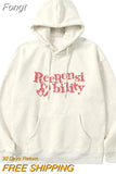 Autumn Winter Letter Printed Grey Hoodie Pullover Sweatshirt Women Long Sleeve Plus Size Casual O-neck Loose Hoody