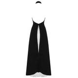 TWOTWINSTYLE Sexy Two Piece Set Women Halter Sleeveless Open Back Top High Waist Pleated Maxi Skirt Slim Women's Suit Summer