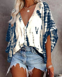 Tees Button V Neck Sexy Casual Befree Short Sleeve