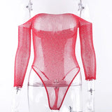 Fishing Net Mesh Full Sleeve Backless Slim Club Party