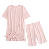 2021 Summer Women's Set 95% Cotton Suit Oversized Sets Long T-shirt Legging Shorts Suits High Quality