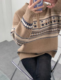 Half Zip Christmas Knit Pullover-Outfit