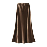 Fongt Temperament Pressure Folded Bare-Faced Fishtail Half-Dress Girl Spring Hanging Thin Bag-Butbice Long Dress 9836
