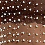 Fongt Summer Explosion Women's Bubble Beads Drill Mesh Perspective Long