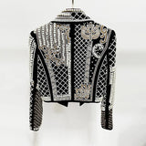 Fongt Early Spring New Star Fashion Luxury Heavy Industry Embroidery Nails Diamond Short Jacket Jacket