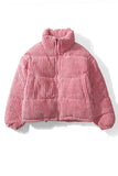 Stand Collar Puffer Coat 1028-0-Outfit