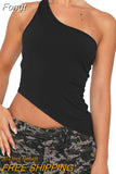 Women's Tops Streetwear Clothing Summer Crop Tube Tops y2k T-shirt Vintage Irregular One Shoulder Camisole Clothes for