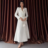 Fongt Temperament Long Dress Suit Women's 100-Fold Dress Suit Women's Clothing