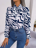 Fongt Shooting 2025 Spring And Summer Temperament Hit Color Stripe With Lantern Sleeve Chiffon Shirt Women's Clothing