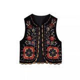 And Winter New Embroidered Velvet Vest-Outfit