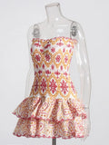 Embroidered Design Tube Ruched Mini Dress-Outfit