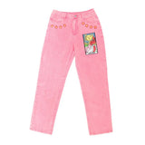 Jeans Star Cartoons Pattern Printed 2020 Autumn Winter Denim Trousers fit Young Girl Vintage Cute female Jeans Pant