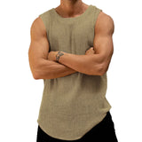 Fongt Men's Summer Thin Knitted Vests Men's Casual Solid Color New Knitwear
