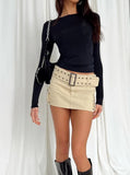 Solid Color Long Sleeve Stretch Basic Crop