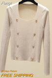 Cropped Sweater Women Clothes Long Sleeve Pullover Knitted Top Autumn Jumpers Korean Fashion Womens Sweaters Jersey