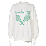 Vintage Tennis Club Graphic Print White